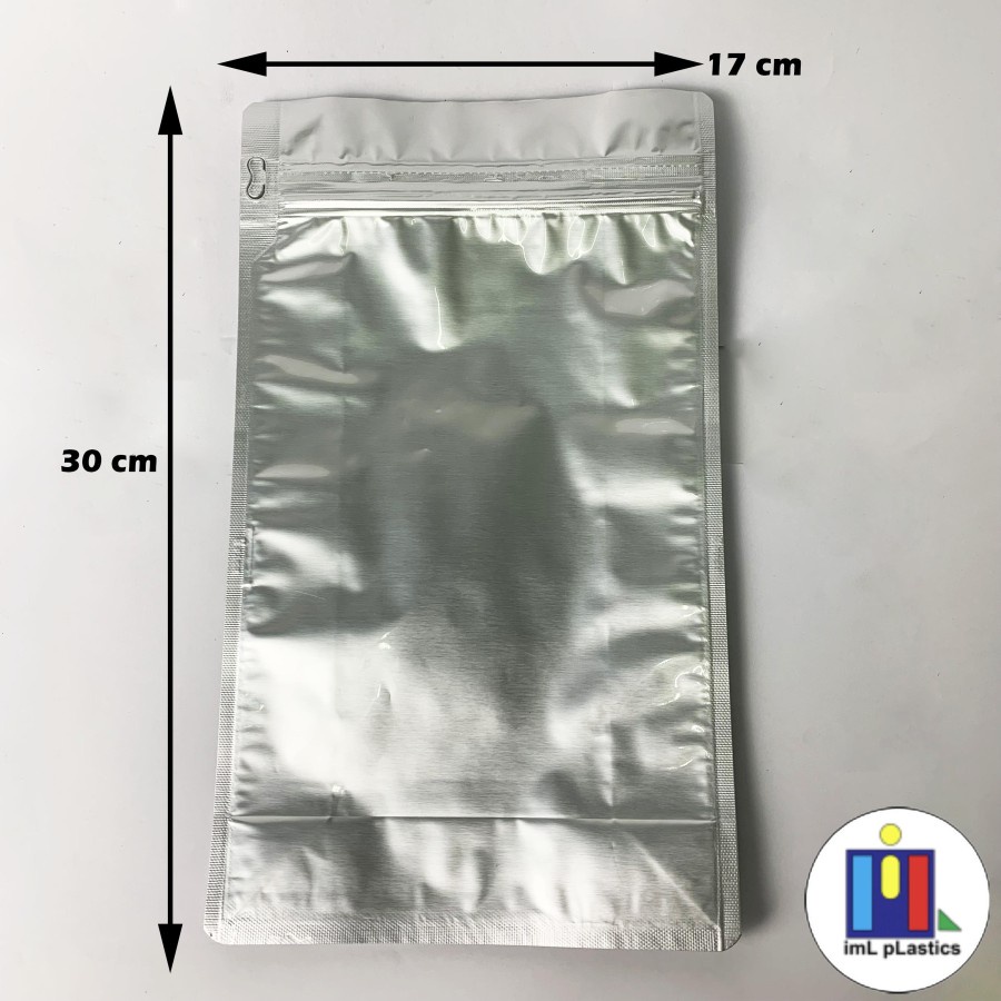 K pack Standing Flat Bottom Silver Super Aluminium Foil 2000gr - Pcs /  satuan