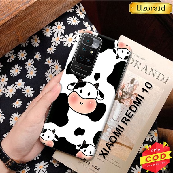 Case Handphone XIAOMI REDMI 10 Fashion Case Kartun Sapi  Case Lucu Hardcase Softcase Case Murah Pali