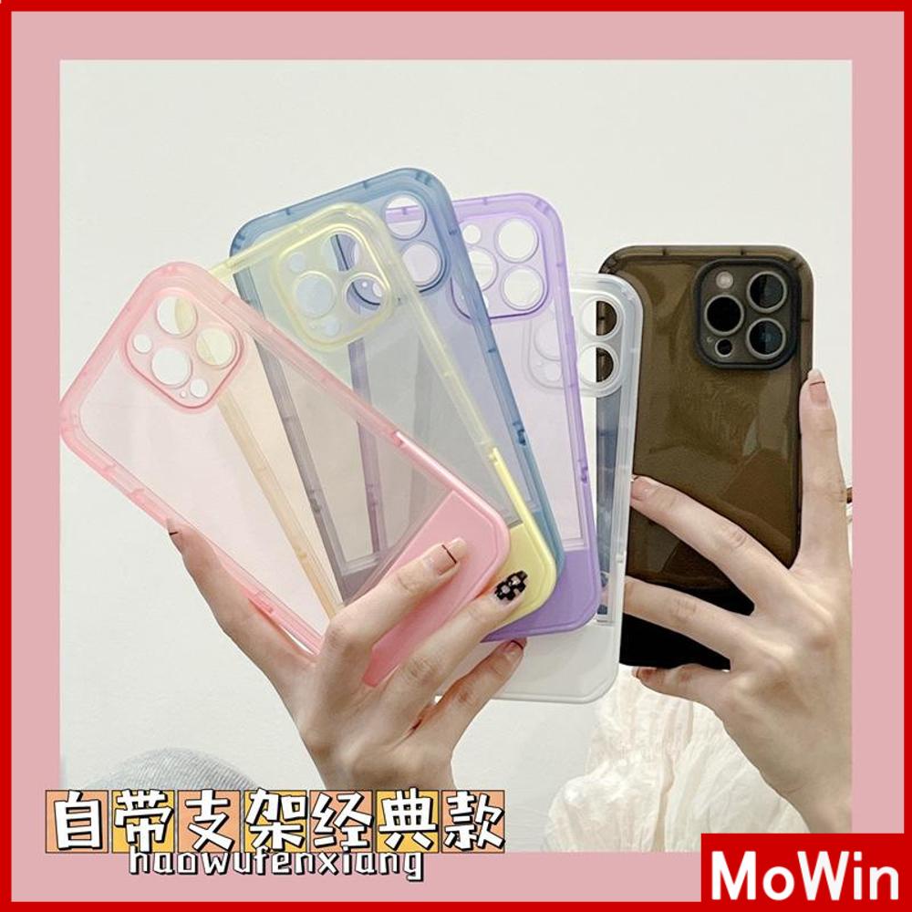 iPhone Case Silicone Soft Cover Folding Stand Clear Candy Color Airbag Shockproof Camera Cover Protection Compatible For iPhone 11 iPhone 13 Pro Max iPhone 12 Pro Max iPhone 7 Plus