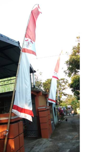 Bendera Umbul Umbul Layur 4 Meter Merah Putih Sablon Garuda