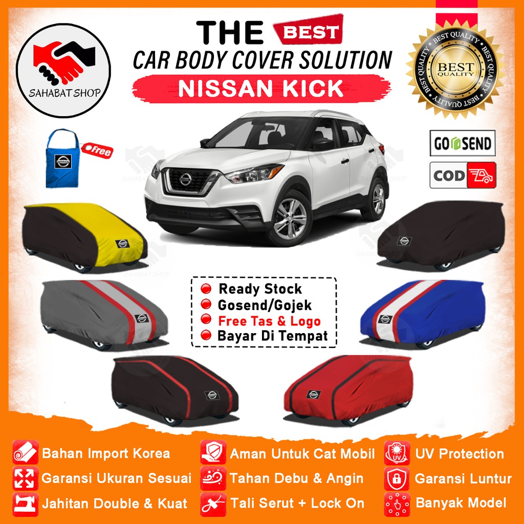 Sahabat Body Cover Mobil Kick / Sarung Penutup Nissan Kick Outdoor / Mantel Tutup Selimut Pelindung Jas Mantol Kerodong Pembungkus Mobil Kick Waterproof Anti Air Model Orange