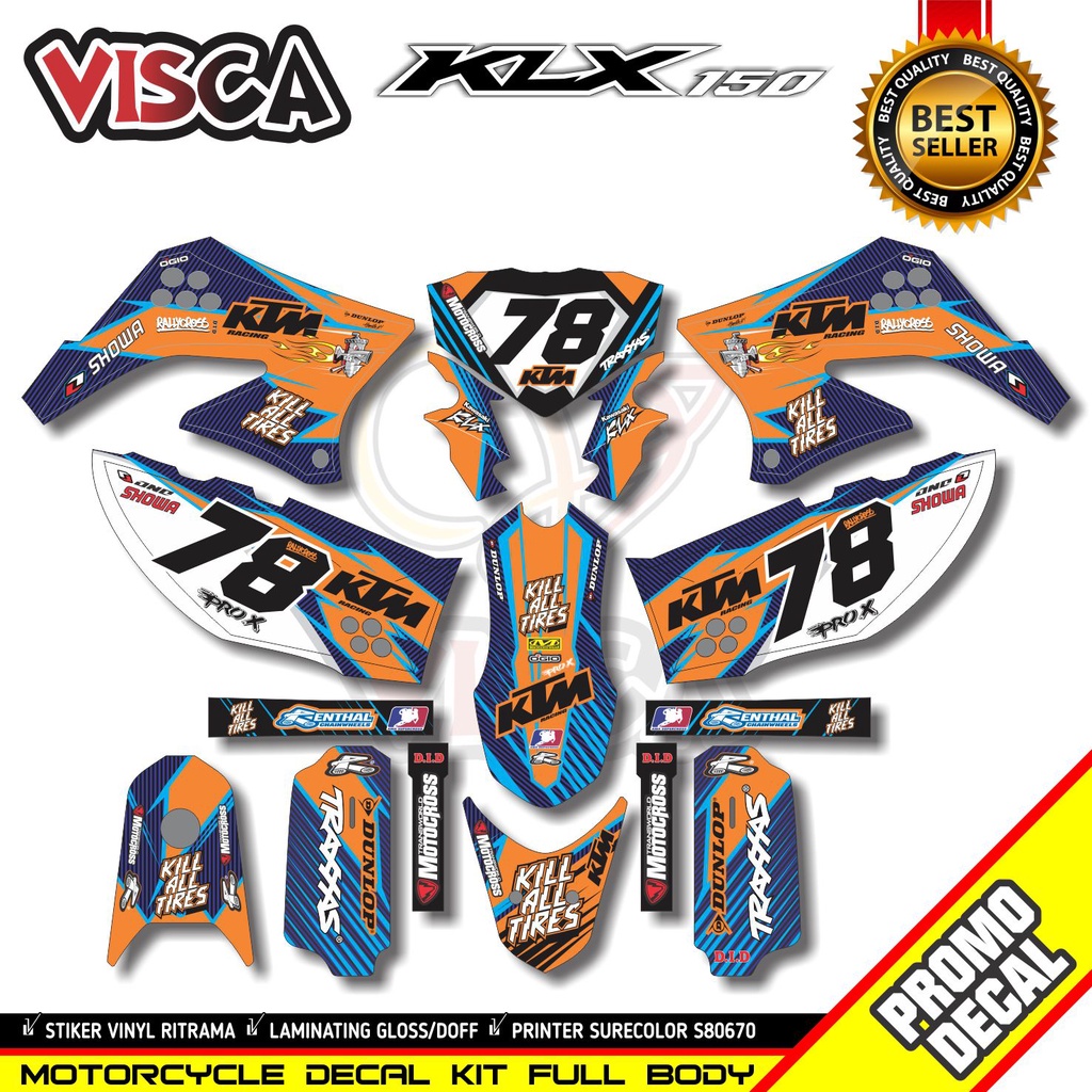 Decal Klx S 150 Lama Dekal Klx 150 Lama Stiker Klx 150 Lama Full Body Decal Klx Lama Hologram KTM