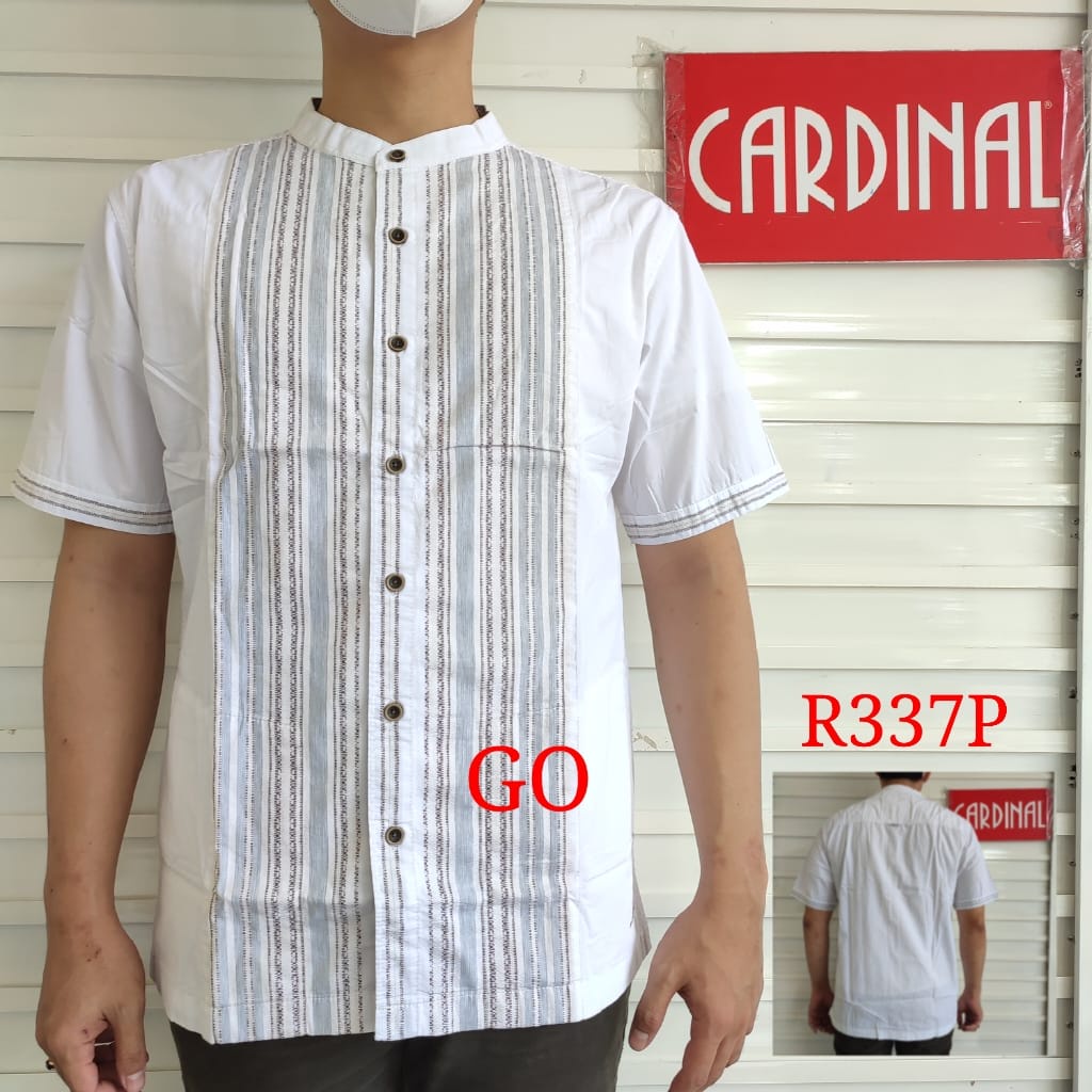 BB L CARDINAL KEMEJA KOKO Taqwa Baju Muslim Salur Kekinian Pakaian Pria Lengan Pendek Original