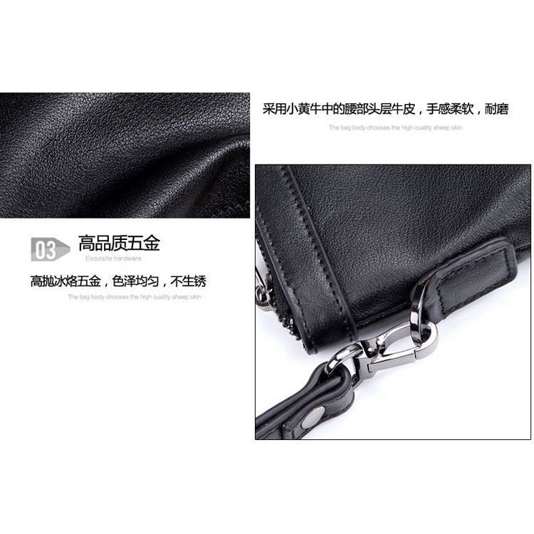 Tas Dompet Clutch Pria Bahan Kulit Berkualitas Hitam Cowok Premium minimalis Pu leather cocok untuk hadiah 1809 Kulit Foto asli