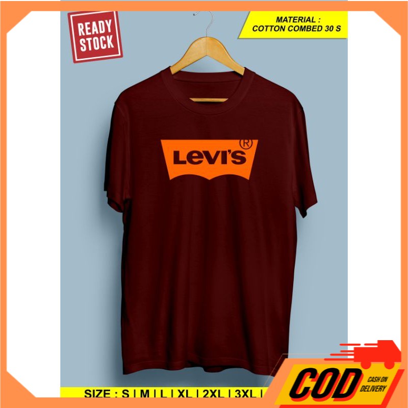 KAOS levis kaos Pria Wanita ready BIG SIZE S M L XL 2XL 3XL 4XL 5XL combed premium