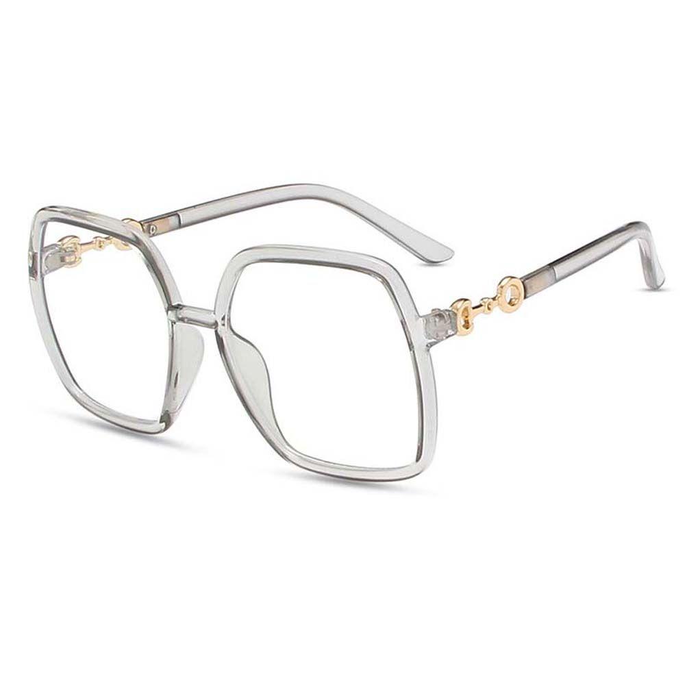 Mxbeauty Kacamata Anti Radiasi Optik Hitam Komputer Eyewear Metal Frame Lensa Bening Square Wanita Eyeglasses