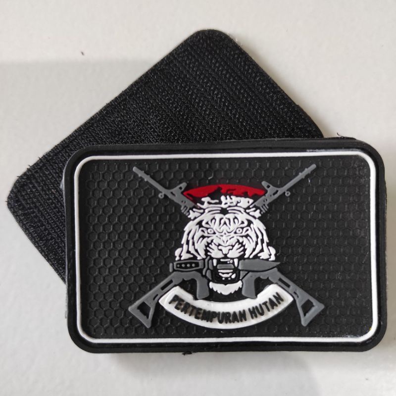 patch rubber logo pertempuran hutan/patch rubber tni/tempelan emblem karet velcro