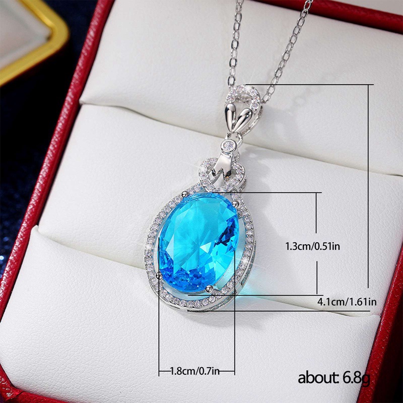 Kalung Dengan Liontin Warna Kuning Biru Untuk Wanita