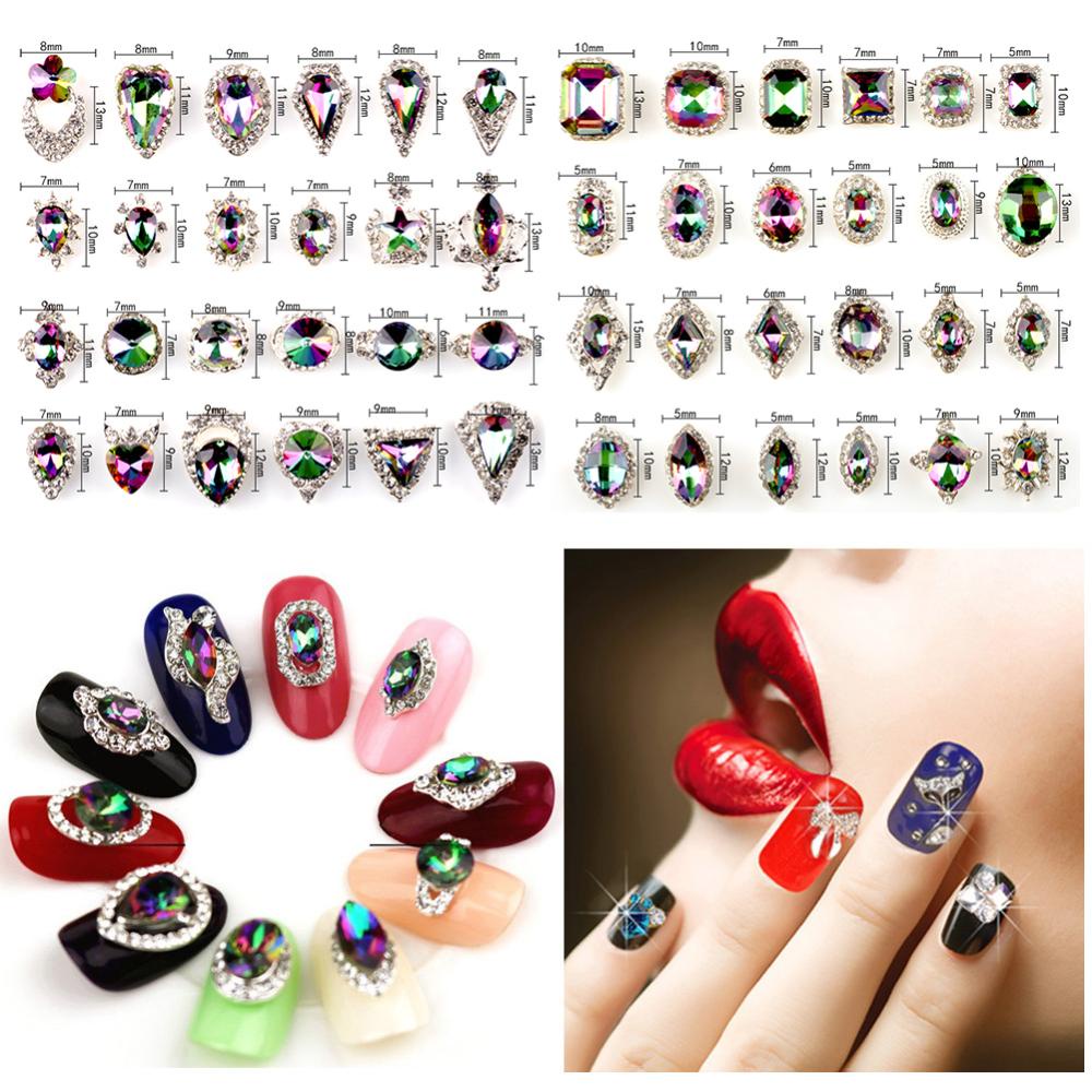 Timekey 48pcs / set Kristal Berlian Imitasi Warna Campur Untuk Dekorasi Nail Art A4K3