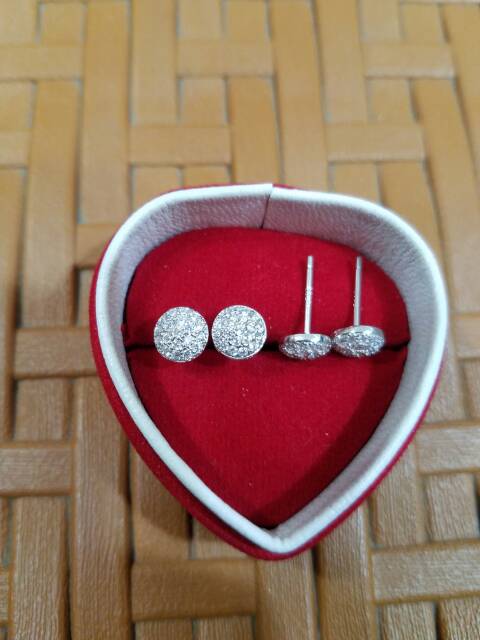 Giwang bulat full mata perak asli silver 925 GLOBAL JEWELLERY