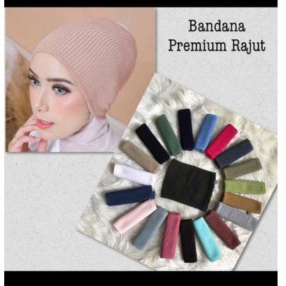 dalaman/inner bandana rajut PREMIUM annisa
