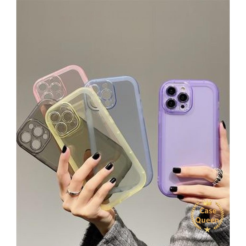 Soft Case TPU Transparan Warna Permen Fluorescent Cover IPhone 11 XR 12 13 11 Pro Max X XS Max