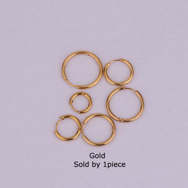 1piece Stainless Steel 6-18mm Hoop Earring Clicker Lobe cartilage tragus piercing Hip Hop Style Unisex