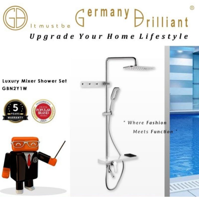 GBN2Y1W Germany Brilliant Verisa Series Shower Set