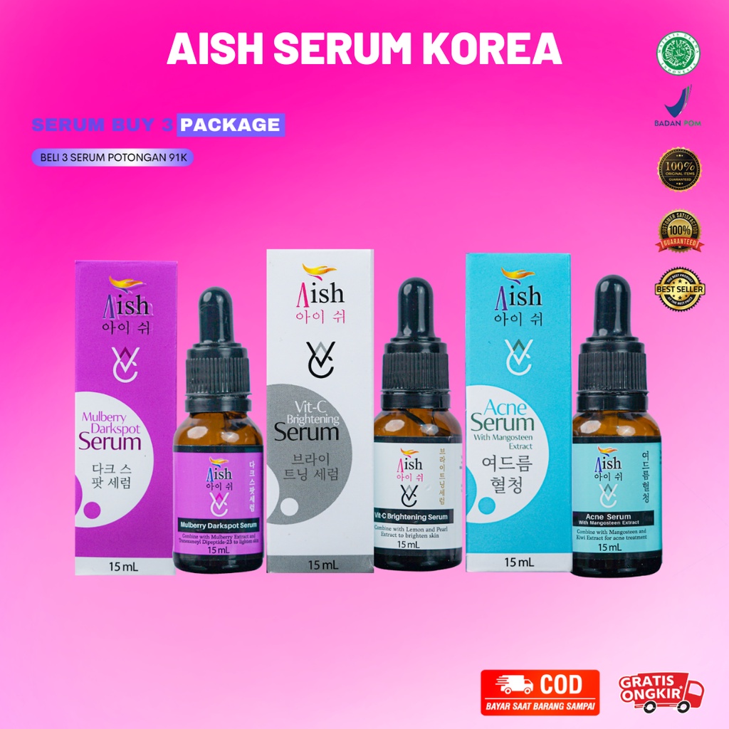 [ 100% ORIGINAL ] AISH SERUM KOREA ( TONER / FACIAL WASH / CREAM / SERUM / UNDERARM CREAM ) BISA COD