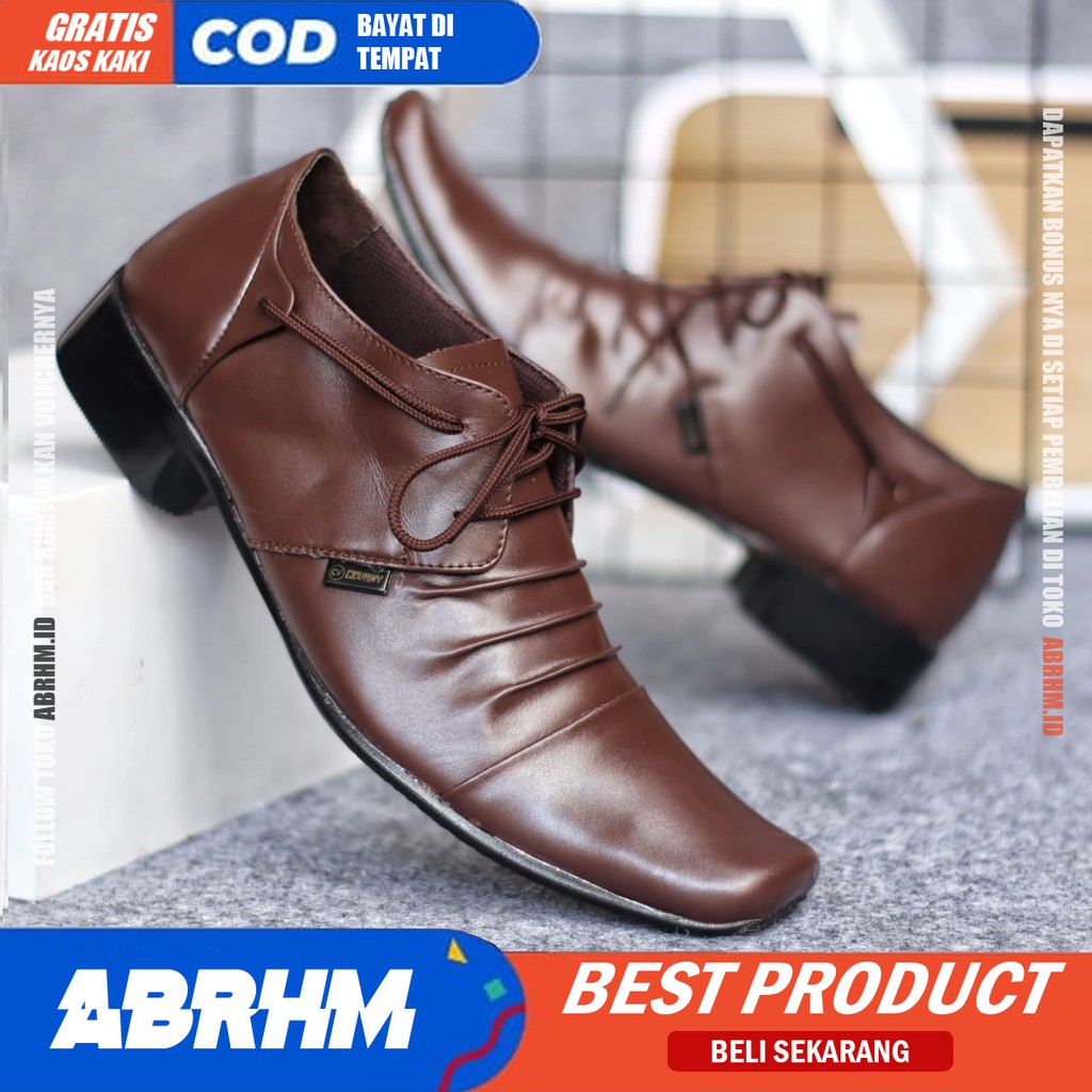 ABRHM x REMPEL Sepatu Formal Pria Sepatu Pantofel  Sepatu Pria Casual Kulit Asli Sepatu Kasual Oxford Kerja Kantor Kuliah Kondangan Gaya Keren Kekinian Original Murah Terlaris