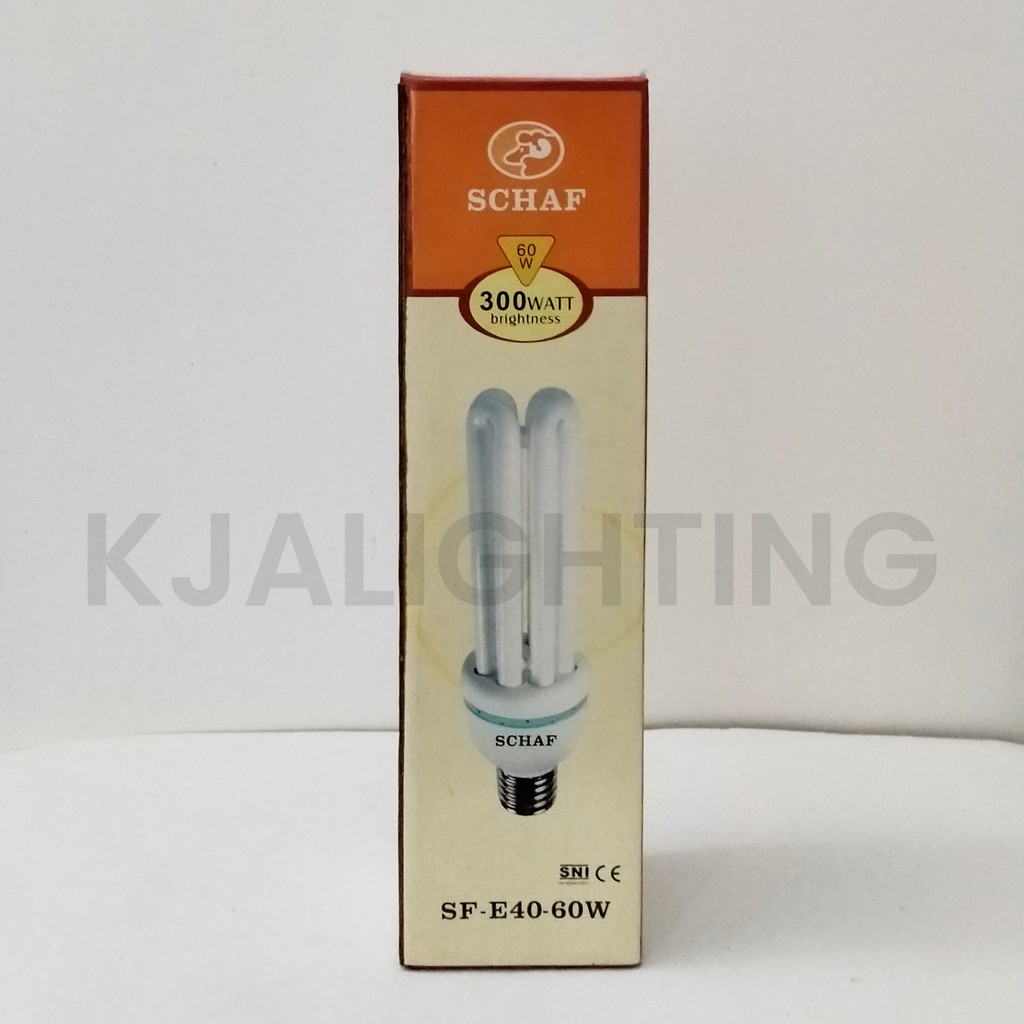 LAMPU PLC 4U 60W 60 WATT PUTIH E40