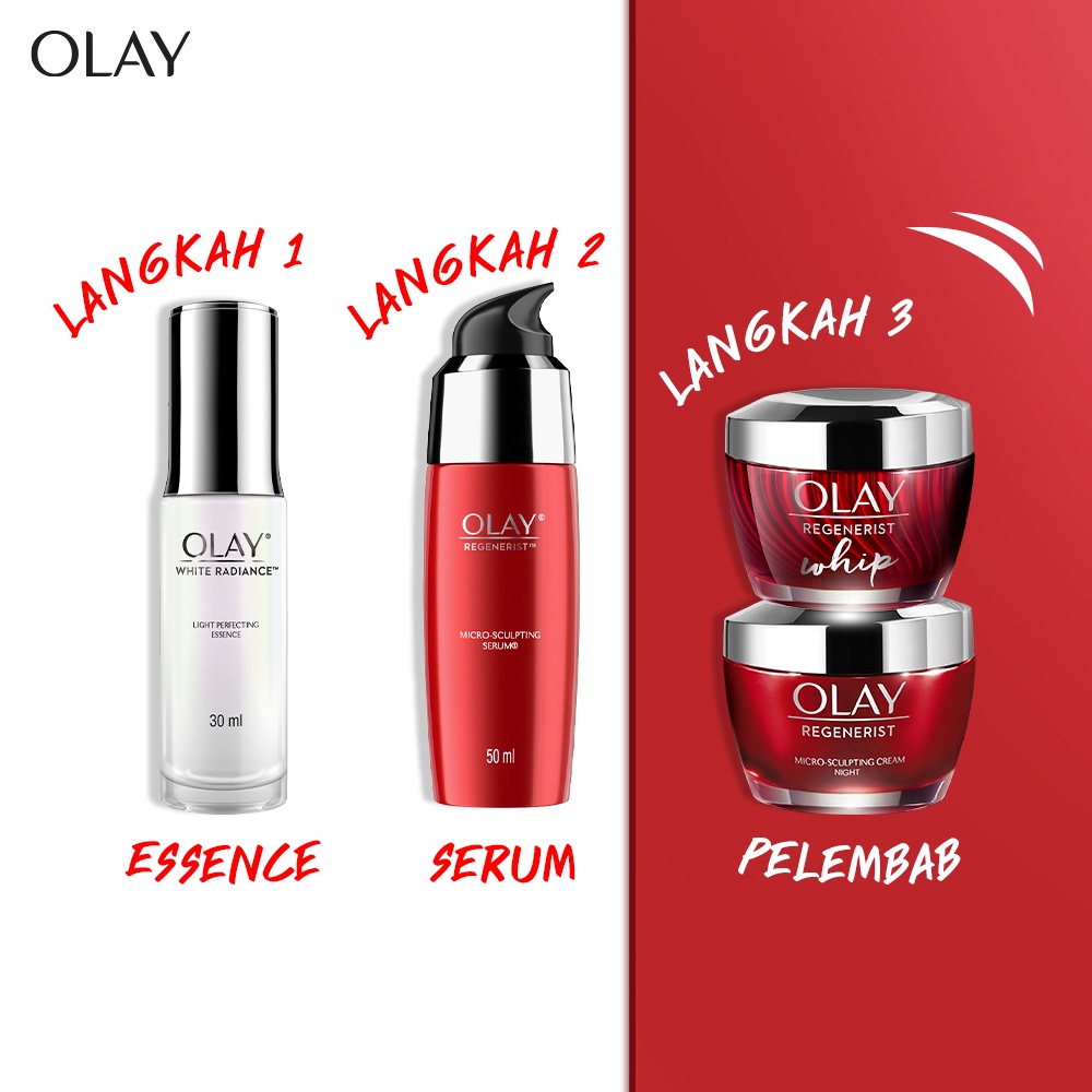 Olay Regenerist WHIP Day UV &amp; Night Cream Active Moisturizer Anti Aging Skincare 50g / 10gr - Krim Pelembab Regeneris DAy SPF 30 PA Night Cream / Krim Pagi Siang Malam