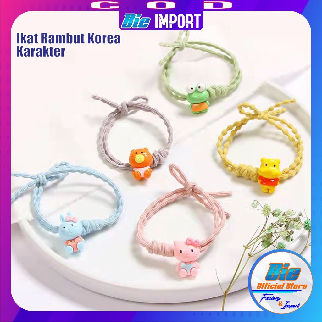 Ikat Rambut Korea 2 in 1 Gelang Karakter Premium Impor Best Seller