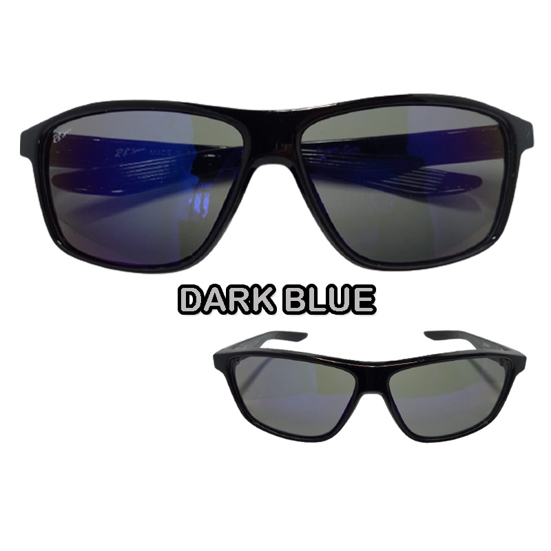 ( BARU /Bayar di Tempat) Kacamata Hitam Klasik Kacamata Olahraga Bersepeda Anti-Uv Cermin Mengemudi Kacamata Pria Dan Wanita Keren Sunglasses Black Mirrored Lensa UV Protection