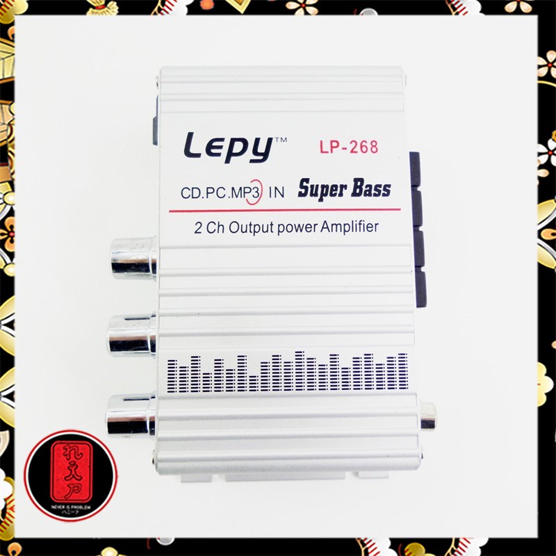 Lepy HiFi Mini Stereo Amplifier Treble Bass Booster - LP-268 - Silver