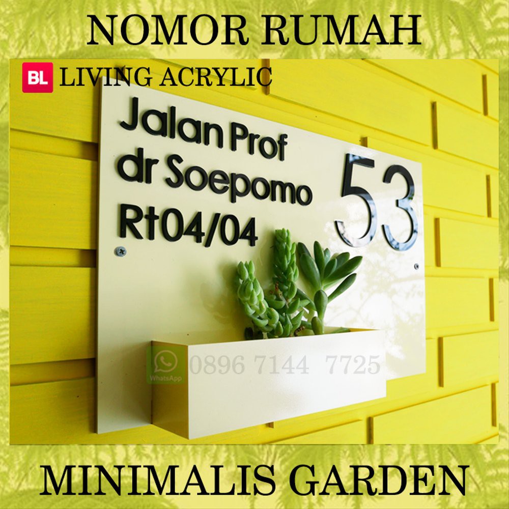 Nomor Rumah Akrilik Tanaman Hias Kaktus Sukulen Warna Modern Acrylic Dekorasi Hiasan Dinding Bagus