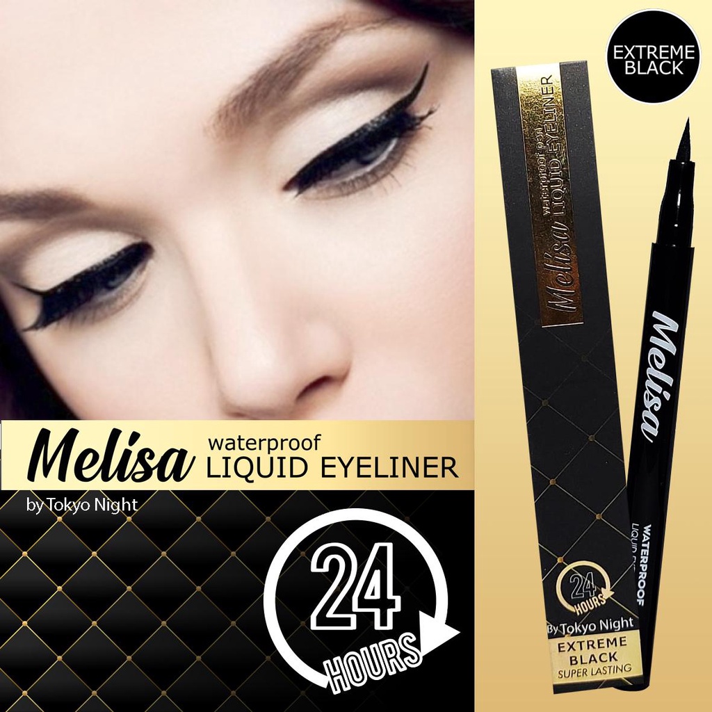 MELISA LIQUID EYELINER PEN WATERPROOF (2ML) - BLACK