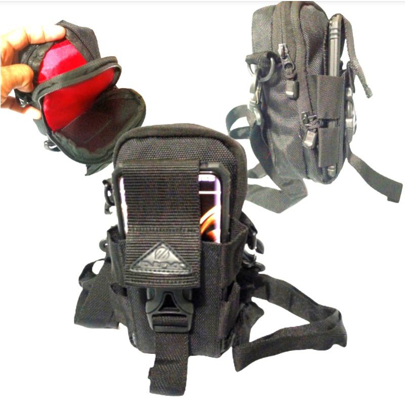 sarung hp pinggang triple tactical army 3 ruangplus selempang