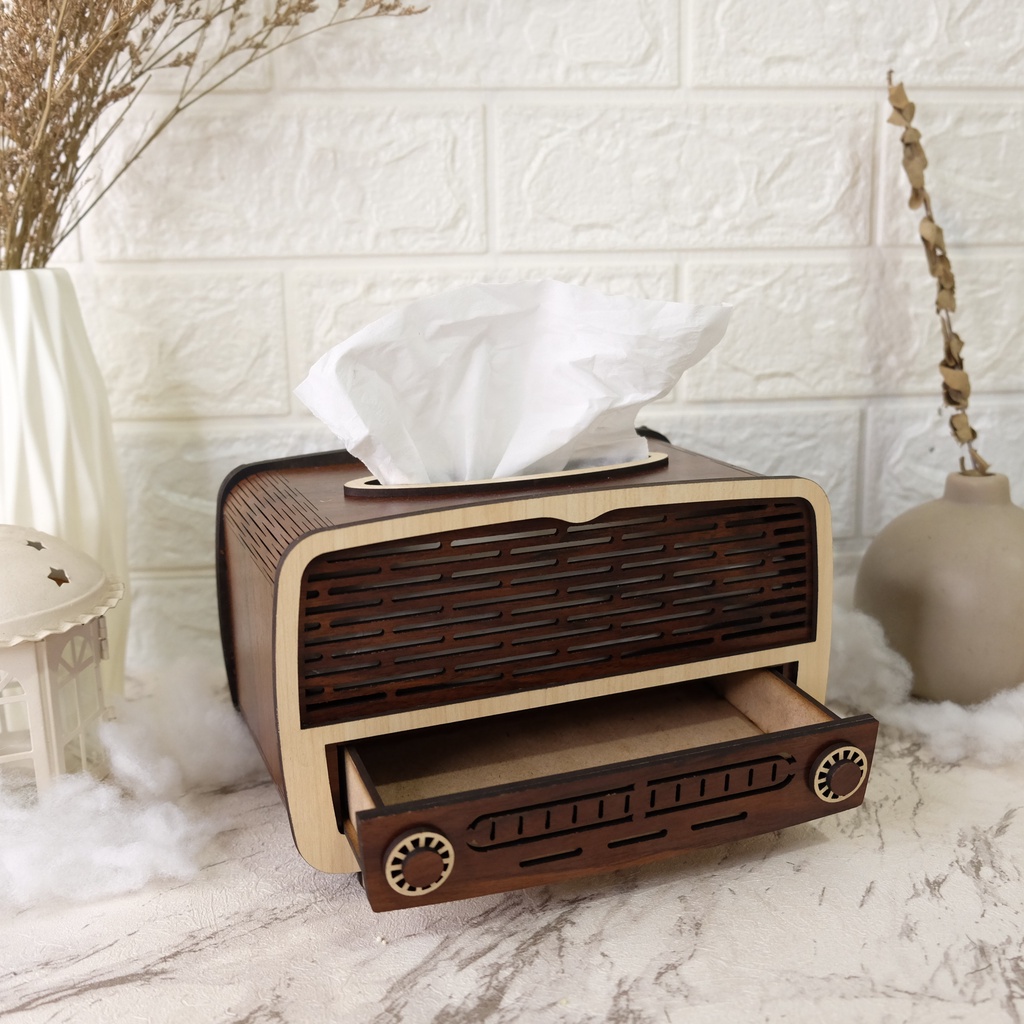 Box Tissue Radio Vintage by Lasercreative