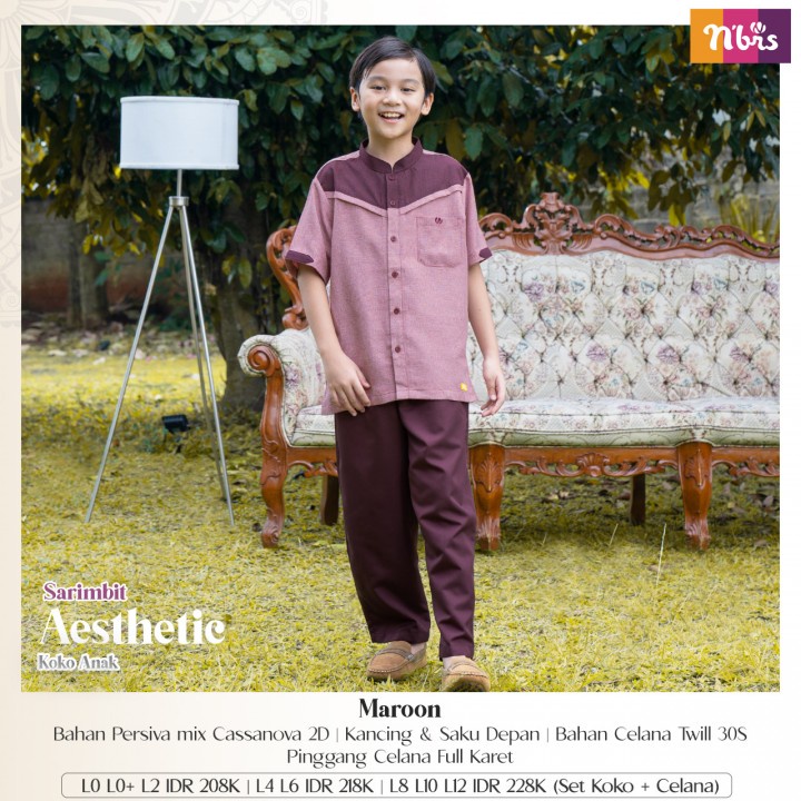 Nibras Sarimbit Aesthetic Maroon / Couple Terbaru 2022 / Fashion Muslim