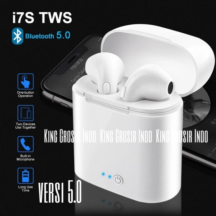 headset handsfree earphone bluetooth i7 TWS iphone 7 8 / i7s wireless android