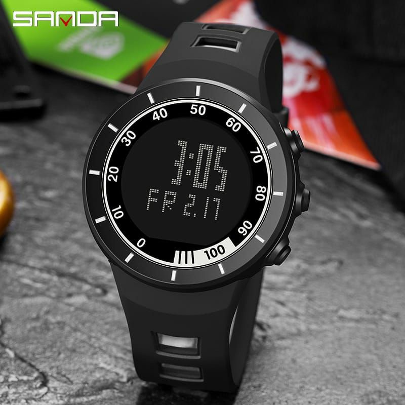 VIRAL SANDA 9001 Jam Tangan Pria Digital EL Backlight Sport Watch Anti Air