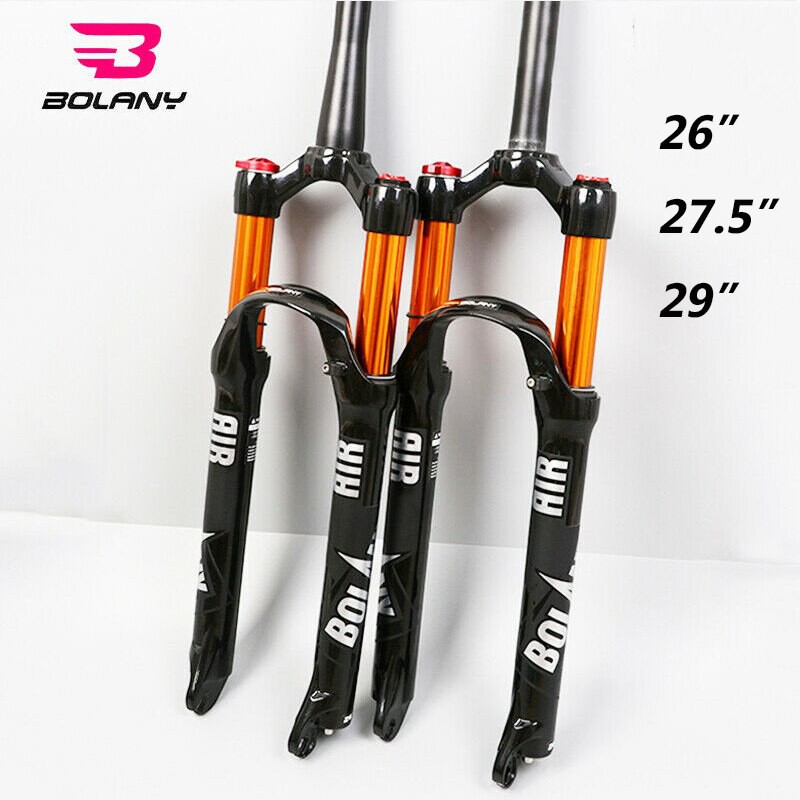IMPORT BOLANY MTB Bicycle Suspension Fork 26/27.5/29" Disc Brake 100mm Travel QR  Bike Air Forks