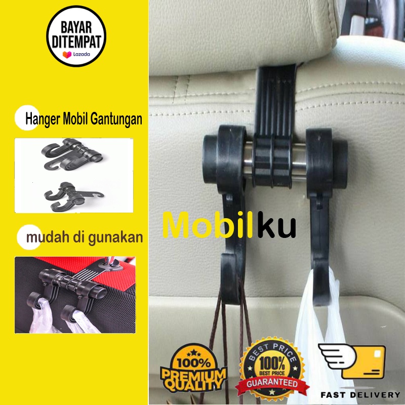 [BISA COD] Hanger Mobil Gantungan Mobil Car Hanger Barang Hook Headrest Organizer Belanjaan Double 2 Hook