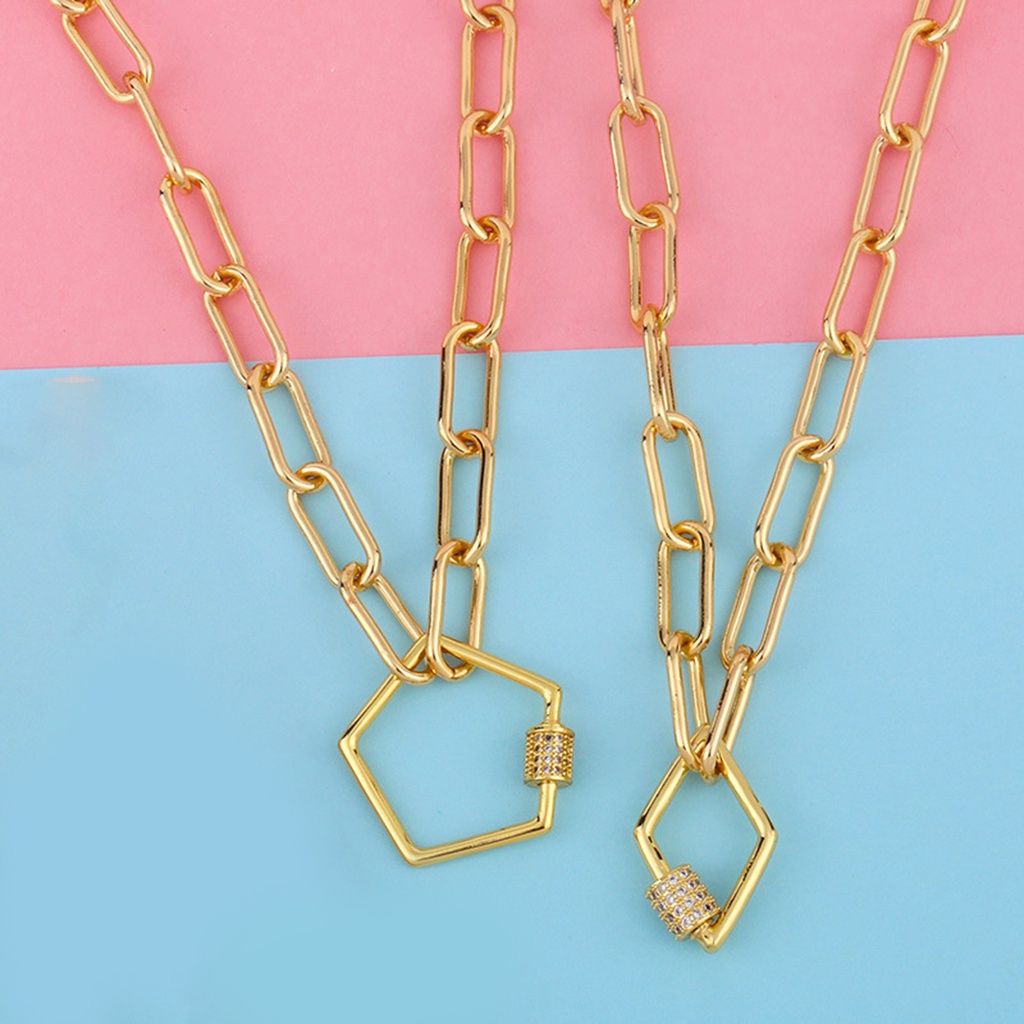 Hu Hu Hu Hu Hu Alat Bantu Pasang Kacamata♡ Kalung Rantai Dengan Liontin Geometris Aksen Berlian Imitasi Untuk Wanita