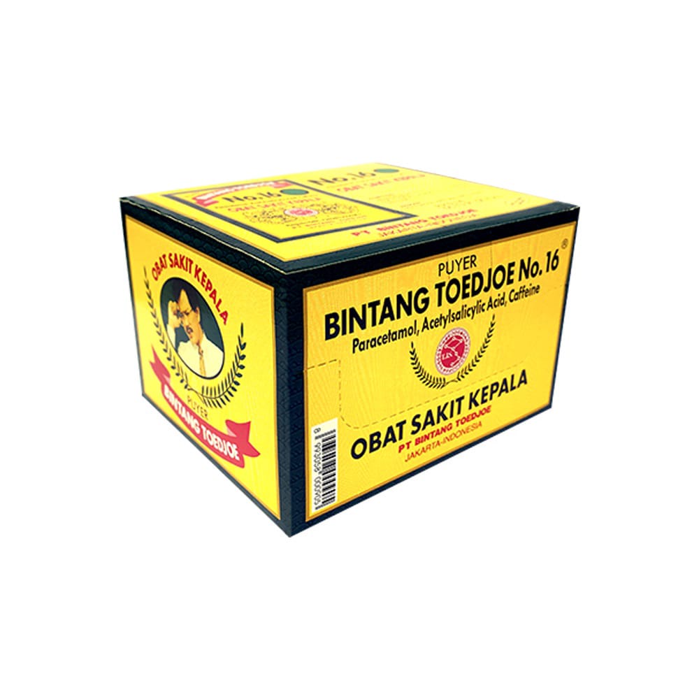 Obat Sakit Kepala Puyer No.16 Bintang Toedjoe (1 Pack 120 Sachet)