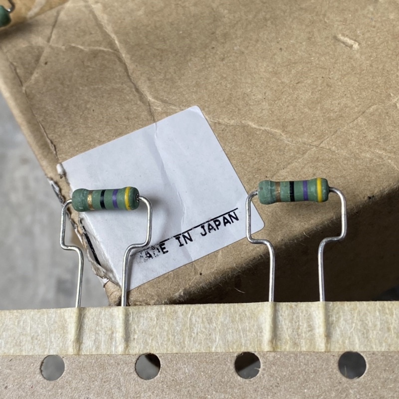 resistor 47 ohm 2watt hijau original japan bodi kecil