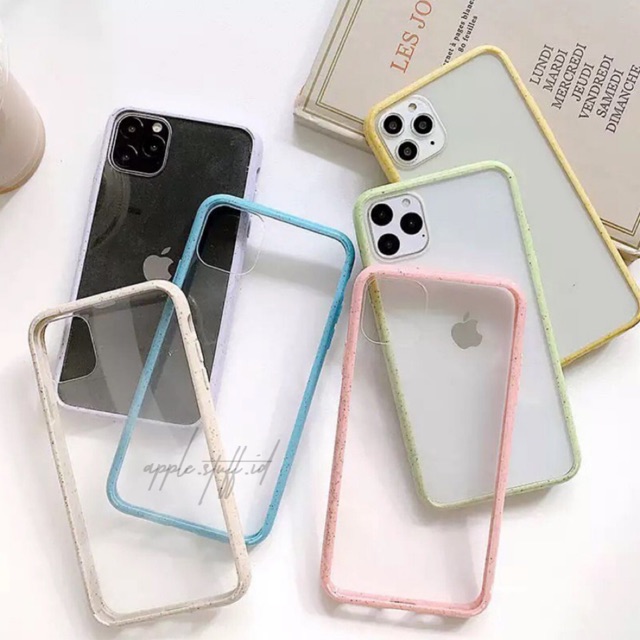 NEW NEW !!! SolidColor / Wheat Transparent Case iphone 7-11promax READY STOCK