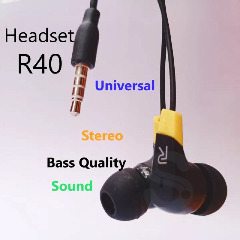 GROSIR HANDSFREE REALME BUDS R40 STEREO BASS SOUND QUALITY EARBUDS R-40