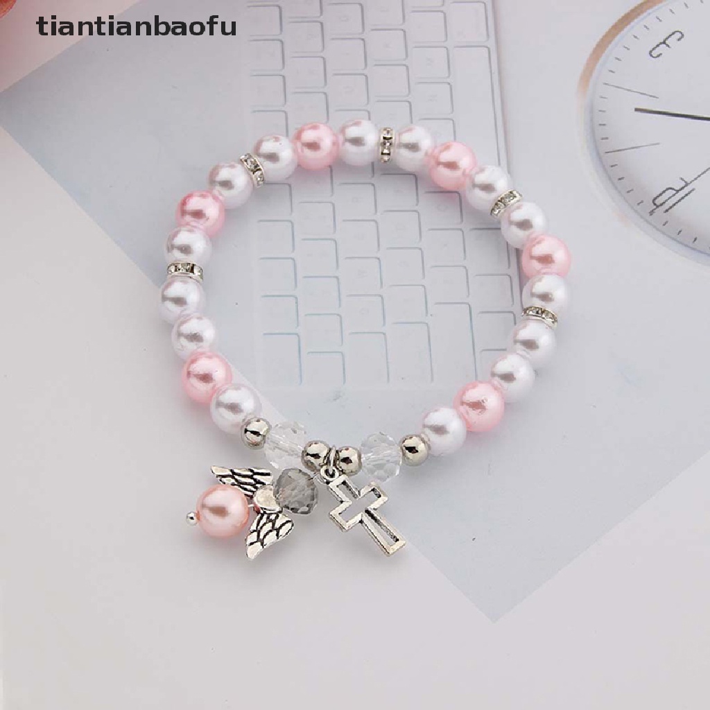 [tiantianbaofu] Baby Shower Favor Christening Bracelet Angel Baby Shower Girl Boy Baptism Gift Boutique