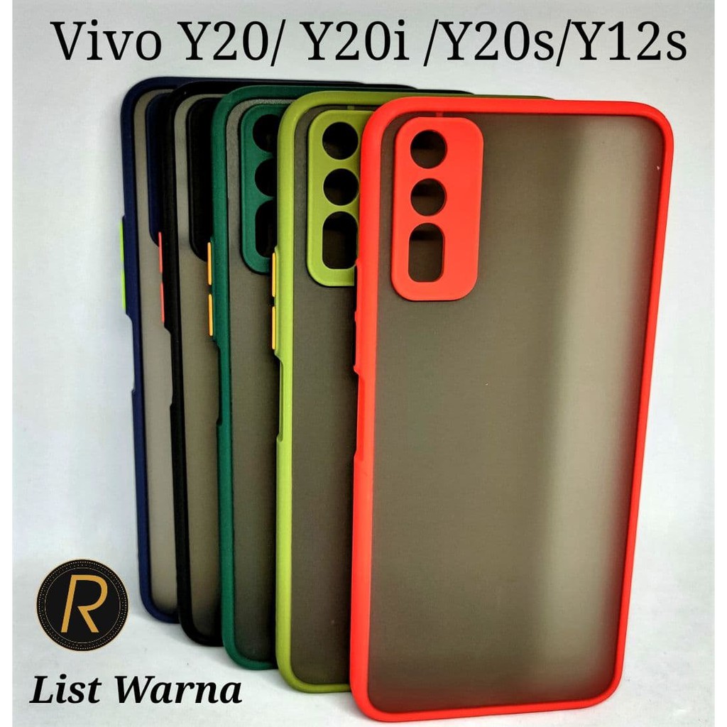 Case Vivo Y21T Y21 Y21S Y33S Y33T Y20 2021 Y20s Y20i Y12s Softcase Warna Hitam Bening Biru Merah Hij