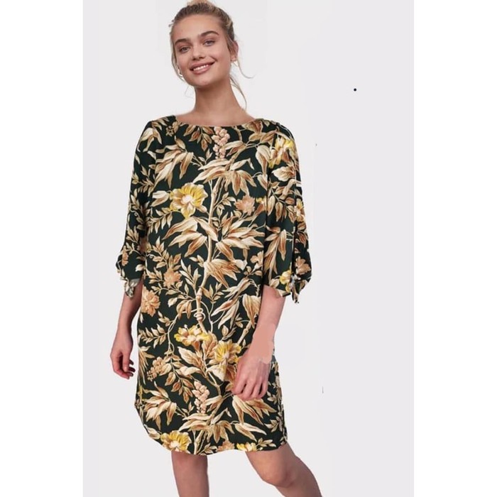 DRESS WANITA H&M ORIGINAL BOW SLEEVE RAYON (HMD215)