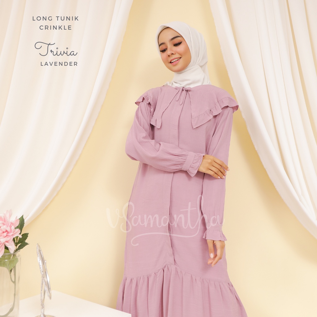 Long Tunik Wanita Rayon Crinkle Trivia