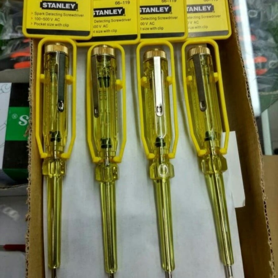 STANLEY Obeng Tespen/Listrik Body Kecil 100-500V Spark Testing