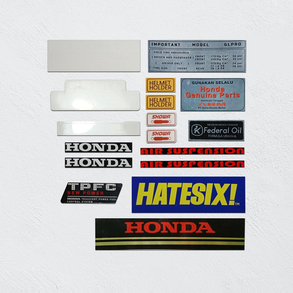 Stiker Pelengkap Detail Honda GL PRO GL MAX GL NEOTECH 100 GL PLATINA Full set Hatesix