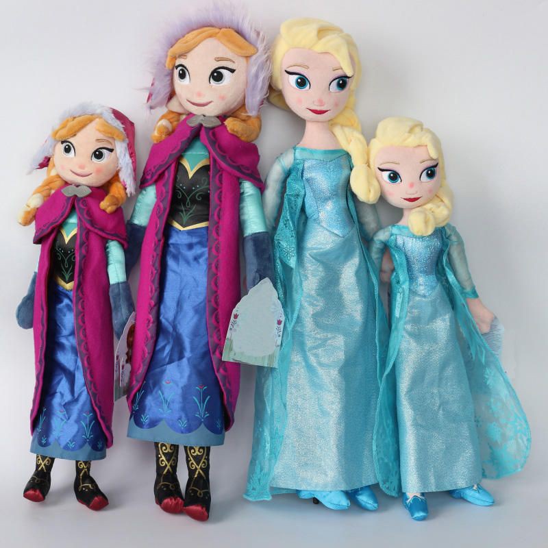 Mainan Boneka Plush Disney Frozen Fever Elsa Anna Stuff Snowman Lizard 50cm Untuk Anak Perempuan