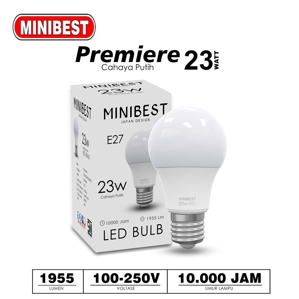 [TERLARIS] MINIBEST LAMPU BULB LED LAMPU LED PREMIER A BULB 3w, 5w , 7w , 9w, 12w ,15w, 18w, 23w