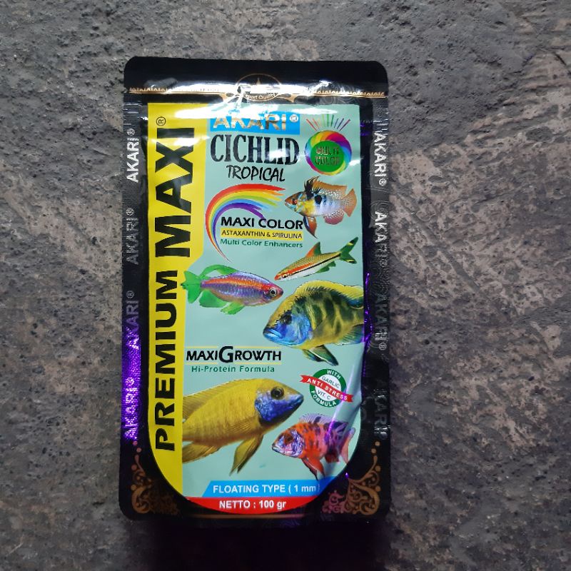 Akari Cichlid Tropical Premium Maxi 100 - Pelet Siklid - Pelet Ikan