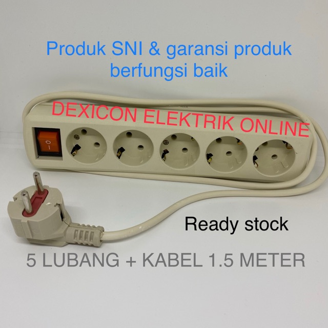 Stop kontak arde/stop kontak 5 lubang/colokan listrik/terminal listrik/sambungan kabel listrik murah