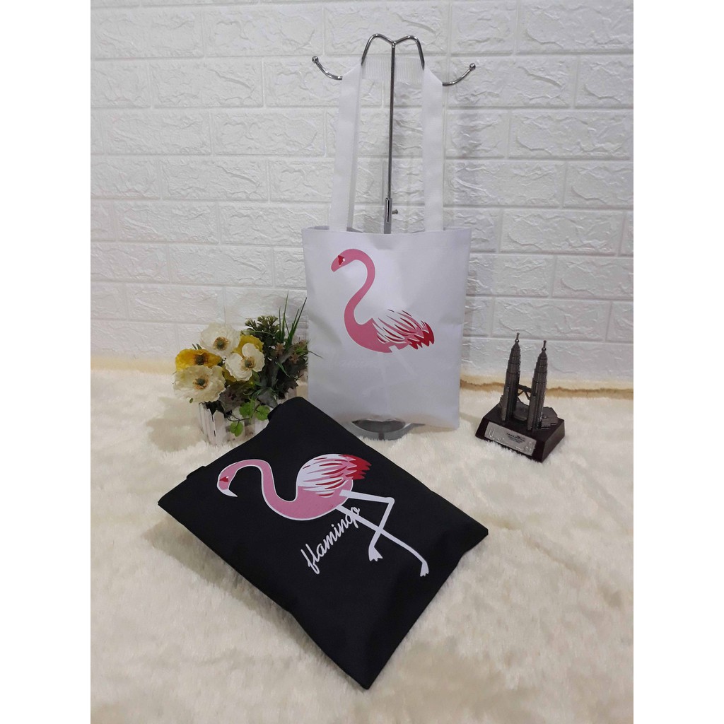 LS 467 - FLAMINGO tas totebag/totebag model kuliahan